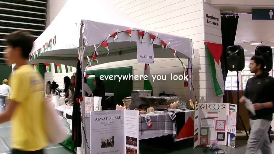 Palestine table at the International Festival